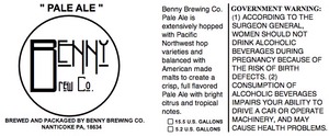 Benny Brew Co. Pale Ale May 2014