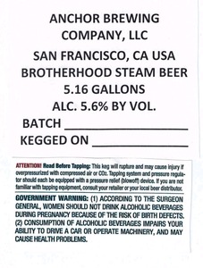 Anchor Brewing Company Brotherhood Steam