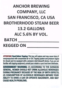 Anchor Brewing Company Brotherhood Steam