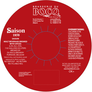 Brasserie Du Bocq Saison 1858