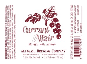 Allagash Brewing Company Currant Affair May 2014