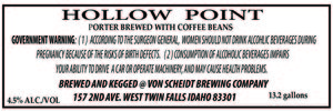 Von Scheidt Brewing Company LLC Hollow Point