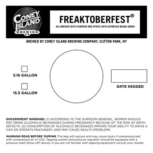 Coney Island Brewing Company Freaktoberfest