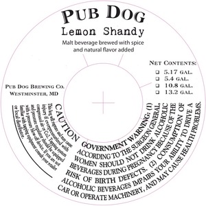 Pub Dog Lemon Shandy