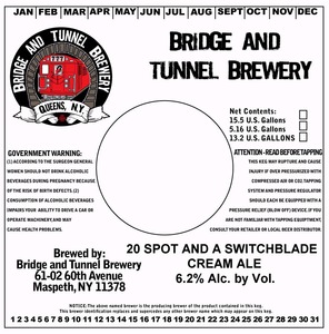 Bridge And Tunnel Brewery 20 Spot And A Switch Blade May 2014