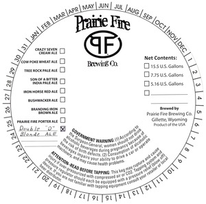 Prairie Fire Brewing Company Double "d" Blonde