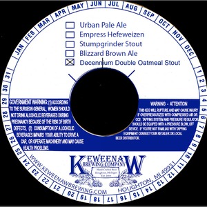 Keweenaw Brewing Company, LLC Decennium Double Oatmeal