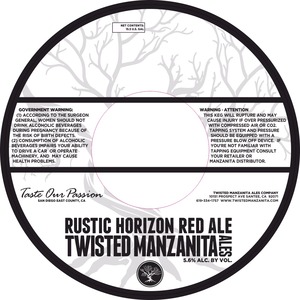 Twisted Manzanita Ales Company Rustic Horizon May 2014