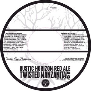 Twisted Manzanita Ales Company Rustic Horizon May 2014