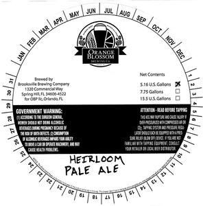 Orange Blossom Brewing Company Heirloom Pale Ale May 2014