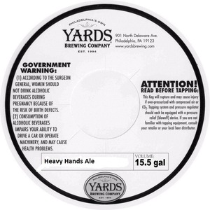 Yards Brewing Company Heavy Hands Ale May 2014