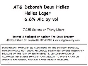 Against The Grain Brewery Atg Deborah Deux Helles May 2014
