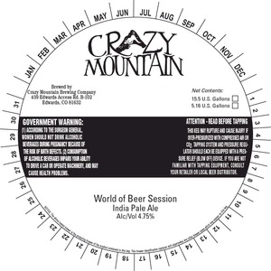 Crazy Mountain World Of Beer Session May 2014