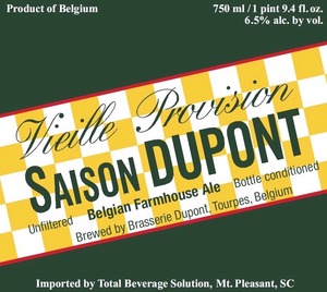 Saison Dupont Belgian Farmhouse May 2014