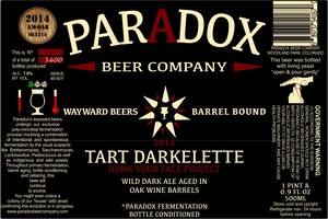 Paradox Beer Company Tart Darkelette