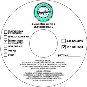 Summer Storm Oatmeal Stout June 2014