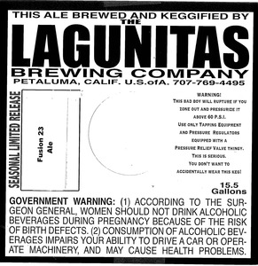 The Lagunitas Brewing Company Fusion 23 June 2014