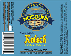 Nosdunk Brewing Company Main Street Kolsch