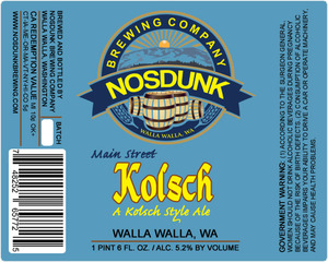Nosdunk Brewing Company Main Street Kolsch June 2014