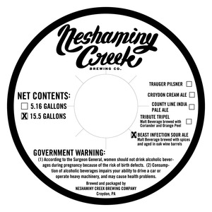 Neshaminy Creek Brewing Beast Infection Sour Ale June 2014