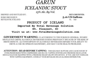 Garun Icelandic Stout June 2014