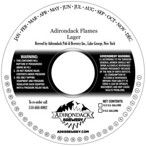 Adirondack Brewery Adirondack Flames Lager
