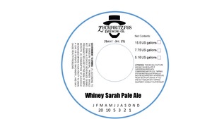 Zuckfoltzfus Brewing Co Whiney Sarah Pale Ale June 2014