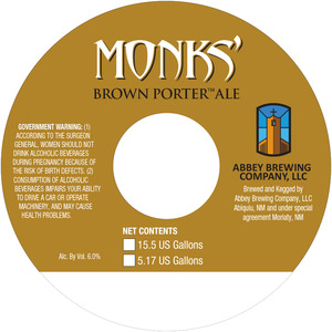 Abbey Brewing Company Monks' Brown Porter June 2014