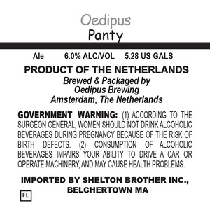 Oedipus Brewing Panty June 2014