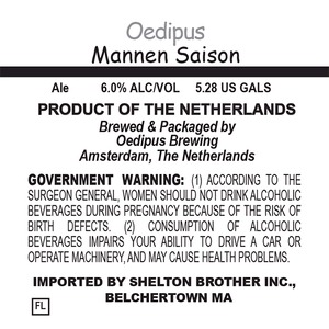 Oedipus Brewing Mannen Saison June 2014