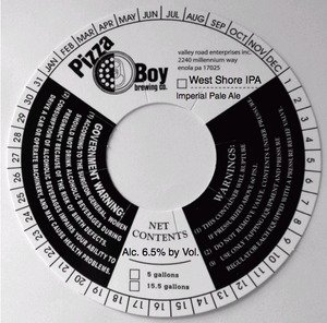Pizza Boy Brewing Co. West Shore IPA