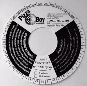 Pizza Boy Brewing Co. West Shore IPA June 2014