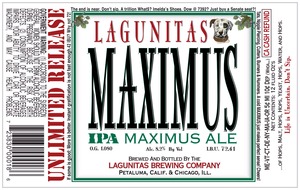 The Lagunitas Brewing Company Maximus IPA June 2014