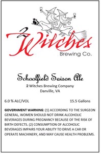 2 Witches Brewing Company Schoolfield Saison Ale June 2014