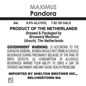 Brouwerij Maximus Pandora June 2014