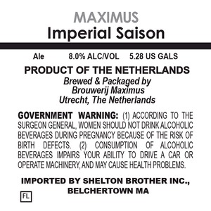 Brouwerij Maximus Imperial Saison June 2014