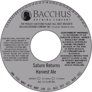 Bacchus Satrurn Returns Harvest Ale June 2014