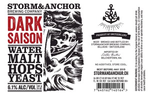 Storm & Anchor Dark Saison June 2014