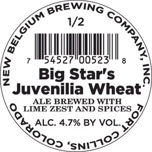 New Belgium Brewing Company Big Star's Juvenilia Wheat