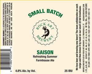 Rock Art Brewery Saison June 2014