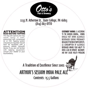 Otto's Pub And Brewery Arthur's Session India Pale Ale June 2014