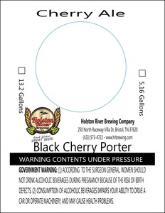 Holston River Brewing Company Black Cherry Porter June 2014