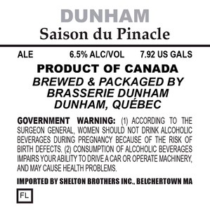 Brasserie Dunham Saison Du Pinacle June 2014