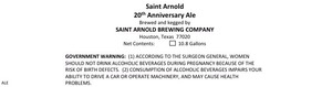 Saint Arnold Brewing Company 20th Anniversary Ale June 2014