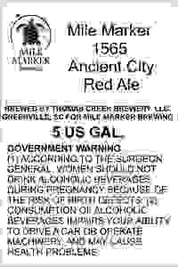 Mile Marker Brewing 1564 Ancient City Red Ale