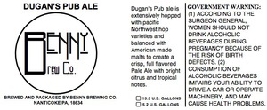 Benny Brew Co. Dugan's Pub Ale June 2014