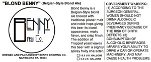 Benny Brew Co. Blond Benny June 2014