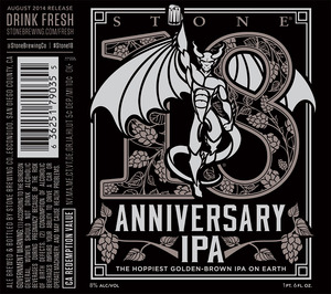 Stone Brewing Co 18th Anniversary IPA