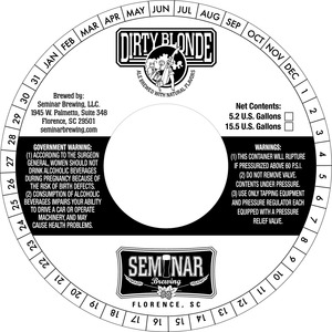Seminar Brewing Dirty Blonde