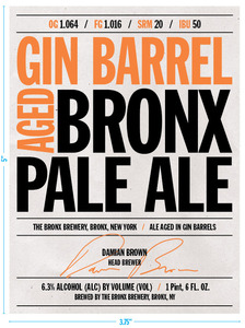 The Bronx Brewery Gin Barrel Aged Bronx Pale Ale July 2014